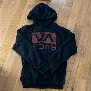 RVCA Black and Red Graphic Hoodie